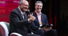 Vice-presidente e ministro do Desenvolvimento, Indústria, Comércio e Serviços (MDIC), Geraldo Alckmin, durante a 27ª Conferência Anual do Santander (Foto: Divulgação/Santander)