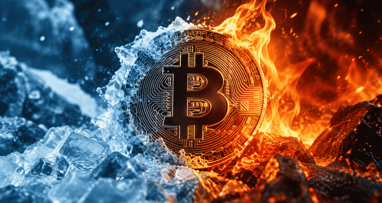 Bitcoin (BTC) entre o quente e o frio (Imagem: ChatGPT)