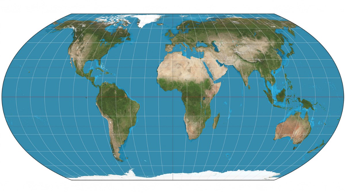 Novo mapa-múndi Terra Igual Equal Earth