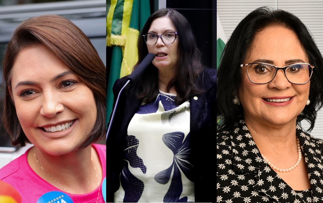 Michelle Bolsonaro (PL), Bia Kicis (PL) e Damares Alves (Republicanos) eleições 2026