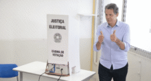 Fernando Haddad (PT) vota em São Paulo (Imagem: Reprodução das redes sociais)