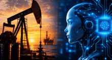 Petróleo e inteligência artificial em alta (imagem: ChatGPT)